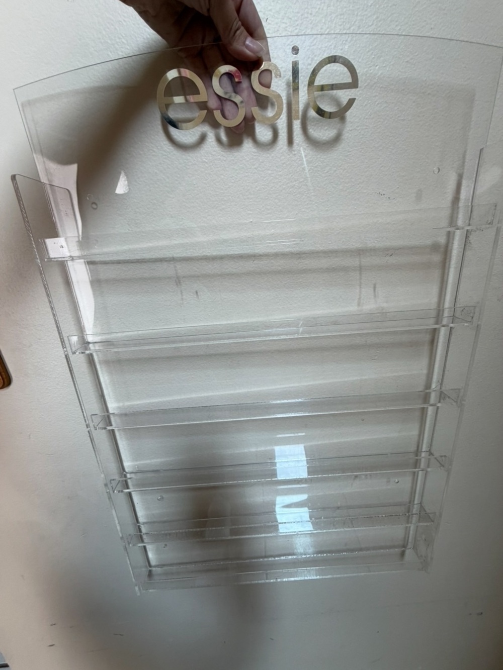 Clear Acrylic Essie Nail Polish Rack - Transparent Wall Organizer